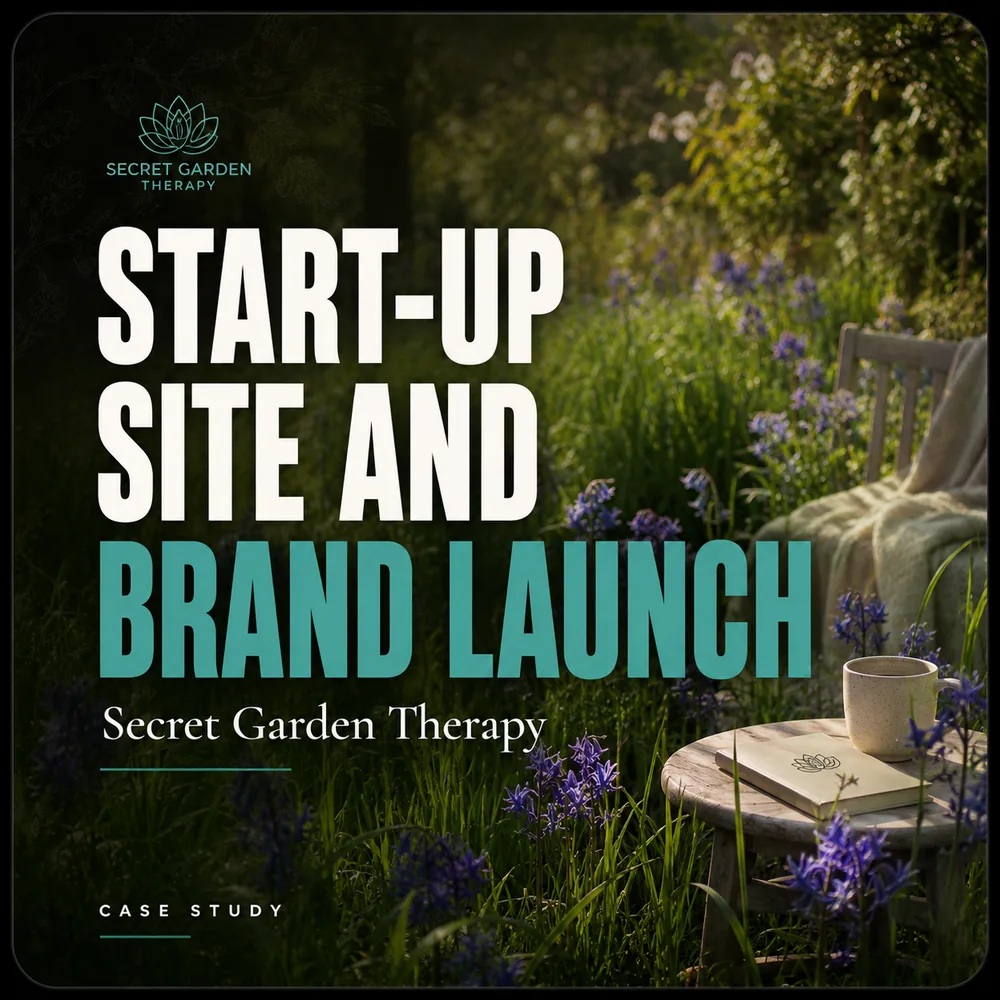 Secret Garden Therapy startup website and brand launch by 3 Lions